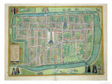 Map of Delft  from Civitates Orbis Terrarum by Georg Braun