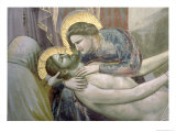 The Lamentation  Detail of the Madonna and Christ  c1305