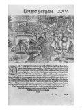 Florida Indians Hunting Deer  Americae Decima Pars Engraved by Theodor de Bry
