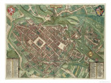 Map of Bratislava  from Civitates Orbis Terrarum by Georg Braun