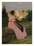 The Pink Dress  or View of Castelnau-Le-Lez  Herault  1864