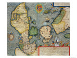 Map of Northern Europe  from Civitates Orbis Terrarum by Georg Braun