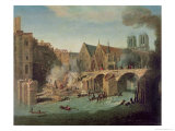 The Burning of the Petit Pont in 1718