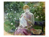 Pasie Sewing in Bougival's Garden  1881