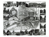 Plan of the Garden and View of the Houses at Chiswick on the Thames