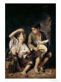 Two Children Eating a Melon and Grapes  1645-46