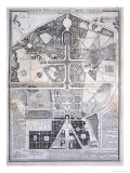 New Plan of the Town  Castle and Gardens at Versailles  c1714