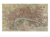 New and Exact Plan of the Cities of London and Westminster and the Borough of Southwark  1725