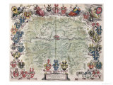 Map of Frankfurt and the Surrounding Area  from Nova Hanc Territori Francofurtensis Tabulum  1649
