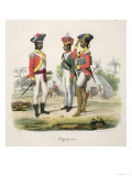 Sepoys  from L'Inde Francaise by ME Burnouf  Engraved by Marlet and Cie  Published 1827-35