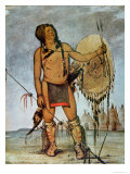 Comanche Warrior with a Shield  Lance and Bow and Arrows  c1835