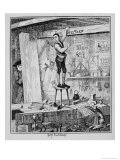 Jack Carves His Name on a Beam in the Shop  Jack Sheppard: A Romance Ainsworth  c1839
