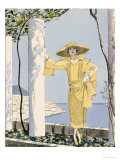 Amalfi  Illustration of a Woman in a Yellow Dress by Worth  1922