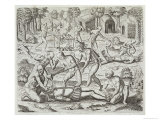 Cannibals in Darien  Panama  Capturing Spaniards  Gottfried  Pub Merian  Frankfurt  1631