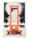 Perspective  the Guillotine Facing the National Assembly  Parlons Francais by Paul Iribe