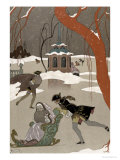 Ice Skating on the Frozen Lake  Illustration For Fetes Galantes by Paul Verlaine