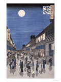 Night Time View of Saruwaka Street  from Meisho Edo Hyakkei