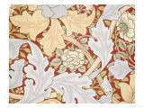 Acanthus Leaves  Wild Rose on Crimson Background  William  Morris