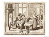 Husband with Wife Seated on Knee by Fireplace  Bosse  Abraham