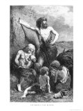 Family During the Stone Age  Illustration from L'Homme Primitif by Louis Figuier