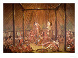 The O-Kee-Pa Self-Torture Religious Ceremony of the Mandan Tribe  from a Painting of c1835