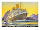 Postcard Depicting the Royal Mail Turbine Steamer Alcantara at Rio de Janeiro  1930S