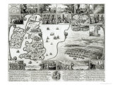 Map of Civil War England and a View of Prague  1632