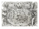 Map of England During the Reign of Queen Elizabeth I  1590