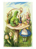 Alice Meets the Caterpillar  Illustration from Alice in Wonderland by Lewis Carroll