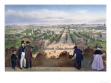 Champs-Elysees  from the Top of the Arc de Triomphe  Promenades Dans Paris et Ses Environs  c1840