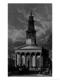 St Pancrass Church  West Front  Engraved by James Tingle 1827
