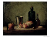 Still-Life with Silver Beaker  Fruit and Bottles on a Table