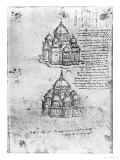 Studies of Central Plan Buildings  Paris Manuscript  c1488-90