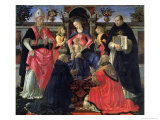 Madonna and Child Enthroned with St Dionysius  Aeropagita  Domenic  Clement and Aquinas  c1483