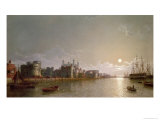 The Thames by Moonlight with Traitors' Gate and the Tower of London