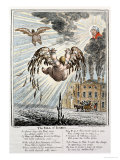 Satirical Cartoon Depicting the Fall of Icarus with Reference to the Exchequer