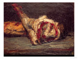 Still Life of a Leg of Mutton and Bread  1865