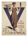 For Every Fighter a Woman Worker  1st World War Ywca Propaganda Poster