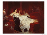 Woman on a Red Sofa