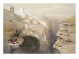 Convent of St Saba  1839  Plate 51 from Volume II of The Holy Land  Engraved by Louis Haghe