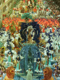 Members of the Unidos Do Cabucu Samba School Parade in the Sambadrome