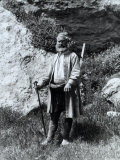 Portrait of a Hunter of Delphi the Man is Dressed in a Striped Robe