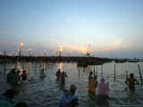 Hindu Devotees Bathe in the River Ganges on a Hindu Festival in Allahabad  India  January 14  2007