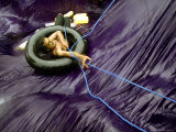 An Activist Performs in a Reenactment of the Indian Ocean Tsunami  Indonesia  December 26  2006