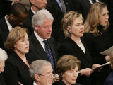 Former President Clinton Sings at a State Funeral Service for Former President Gerald Ford