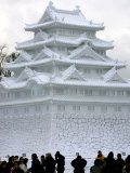Snow Statue Depicting Japan's Nagoya Castle