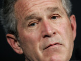 President Bush Listens to a Question About His Declassifying an Intelligence Report
