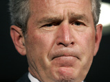 President Bush Listens to a Question About His Declassifying an Intelligence Report