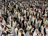 About 20 000 Newlywed People Take Part in the Mass Wedding Ceremony at Seoul's Olympic Satdium