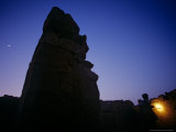 Archaeologist in the Temple of Alexander the Great  Greco-Roman  Egypt